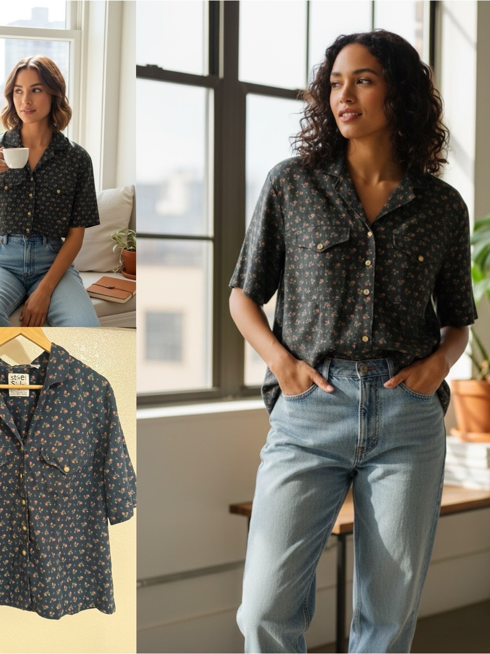 Vintage Street Styles by Elisabeth Floral Button Down Shirt Size 18 Cottagecore